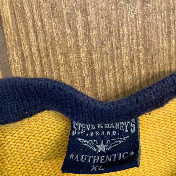 Men’s Steve & Barry's Yellow/Navy Sweater Size XL - Picture 2 of 2